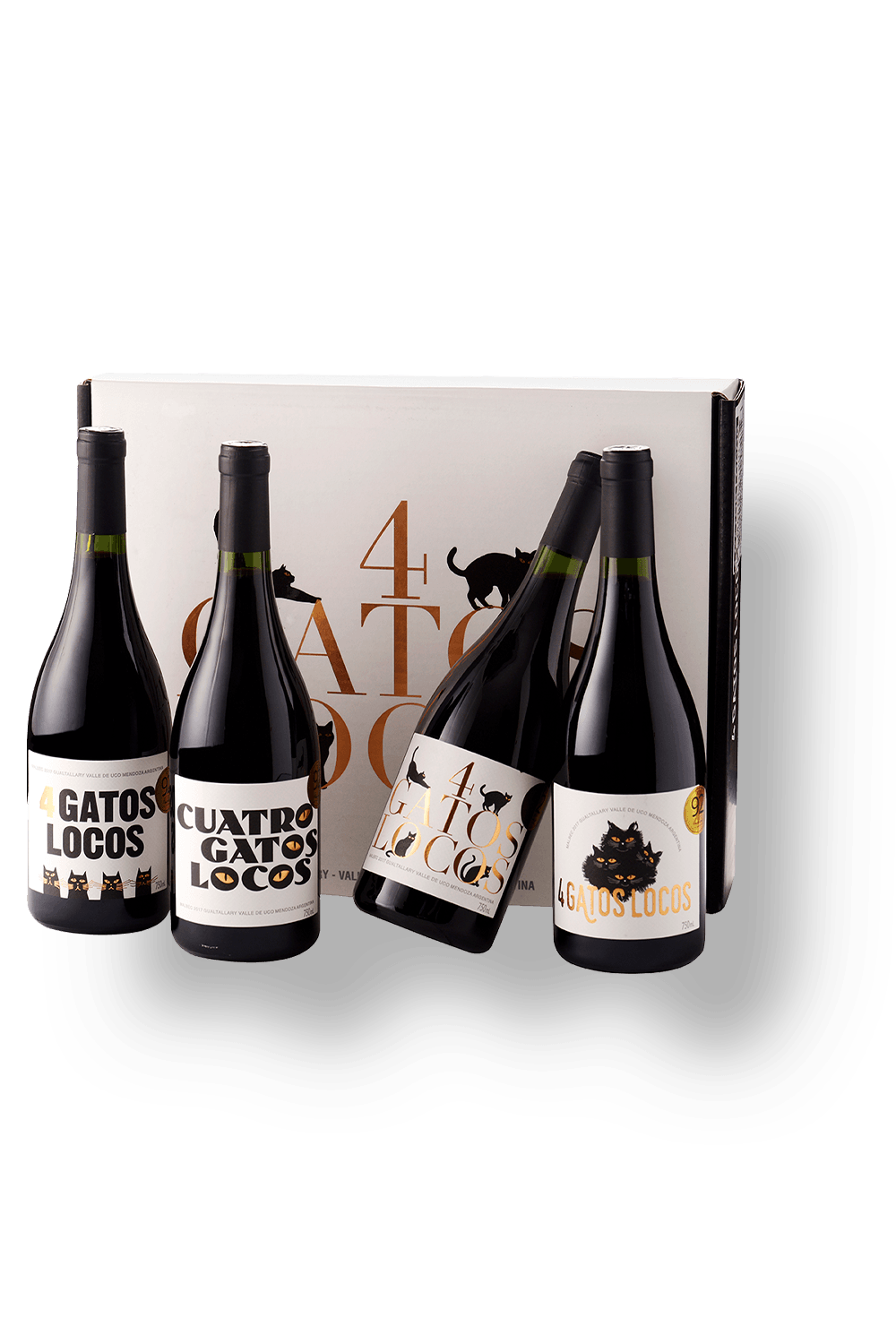 Vinho 4 Gatos Locos Tinto Seco Argentina Malbec 2021 750ml - 4 Unidades