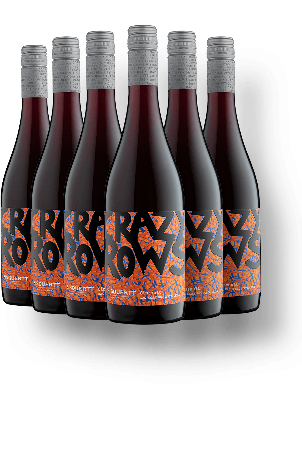 Vinho Bisquertt Family Vineyards Tinto Seco Chile Crazy Rows Cinsault 2023 750ml - 6 Unidades