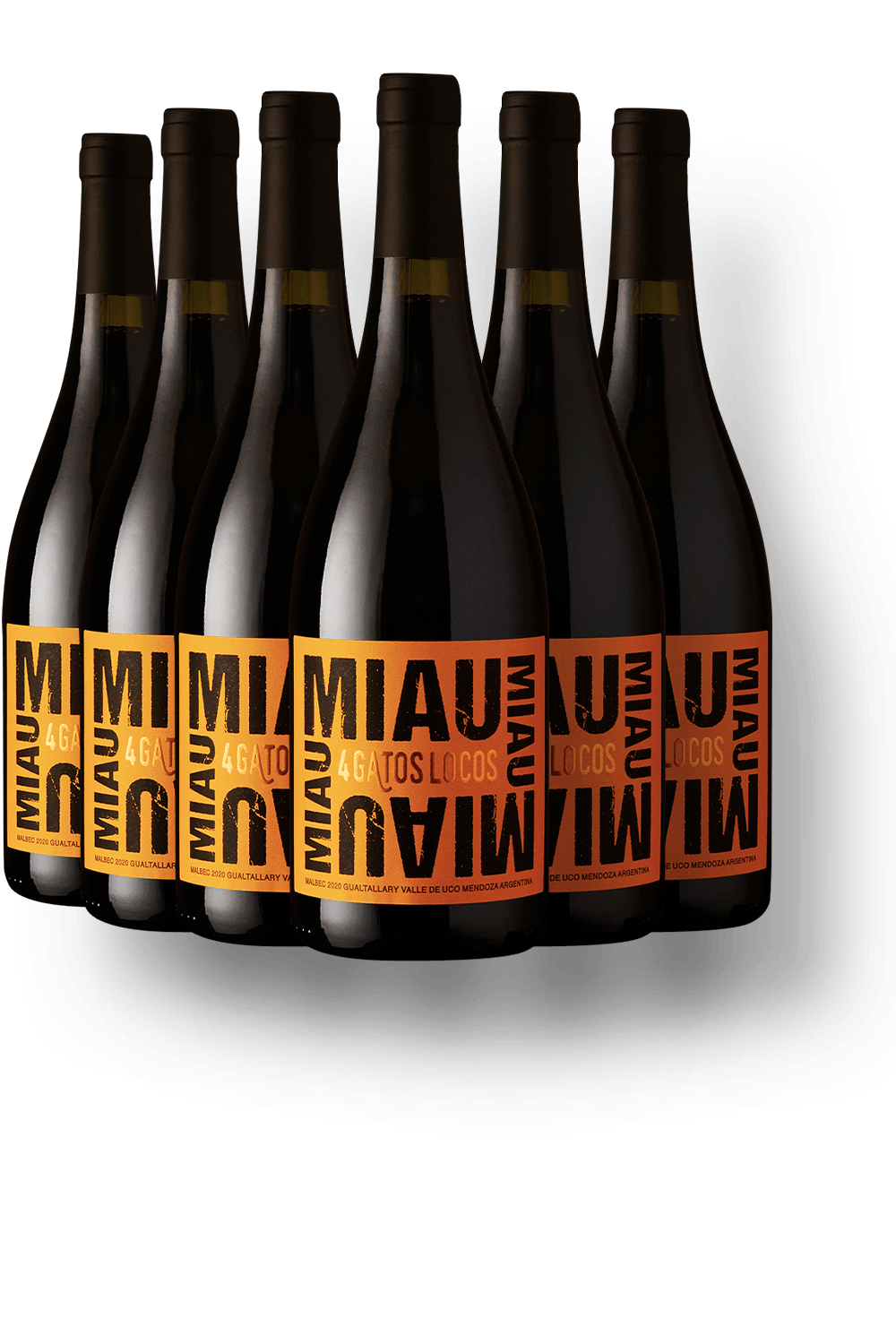 Vinho 4 Gatos Locos Tinto Seco Argentina Miau Malbec 2021 750ml - 6 Unidades