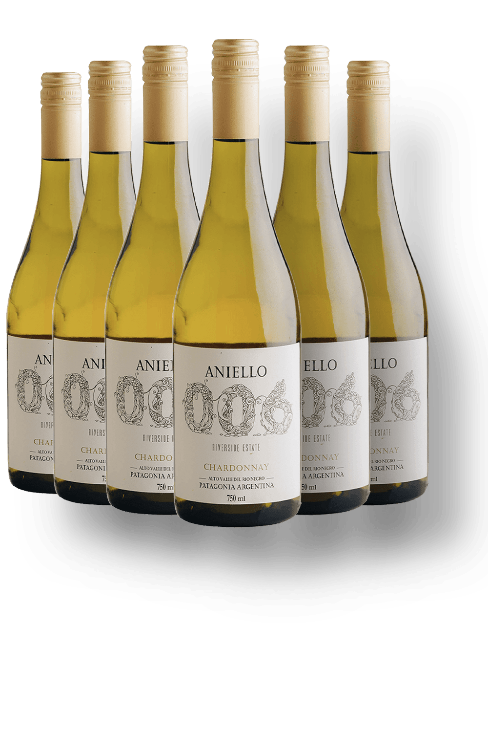 Vinho Bodega Aniello Branco Seco Argentina 006 Riverside Estate Chardonnay 2023 750ml - 6 Unidades