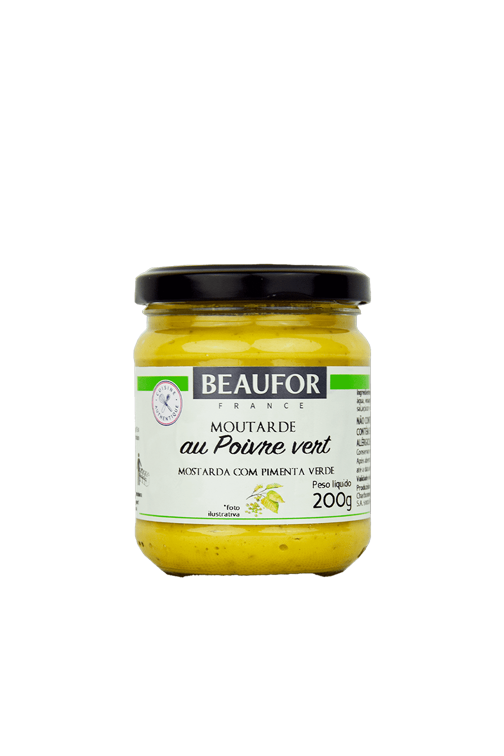 Mostarda Dijon Com Pimenta Verde 200g Beaufor