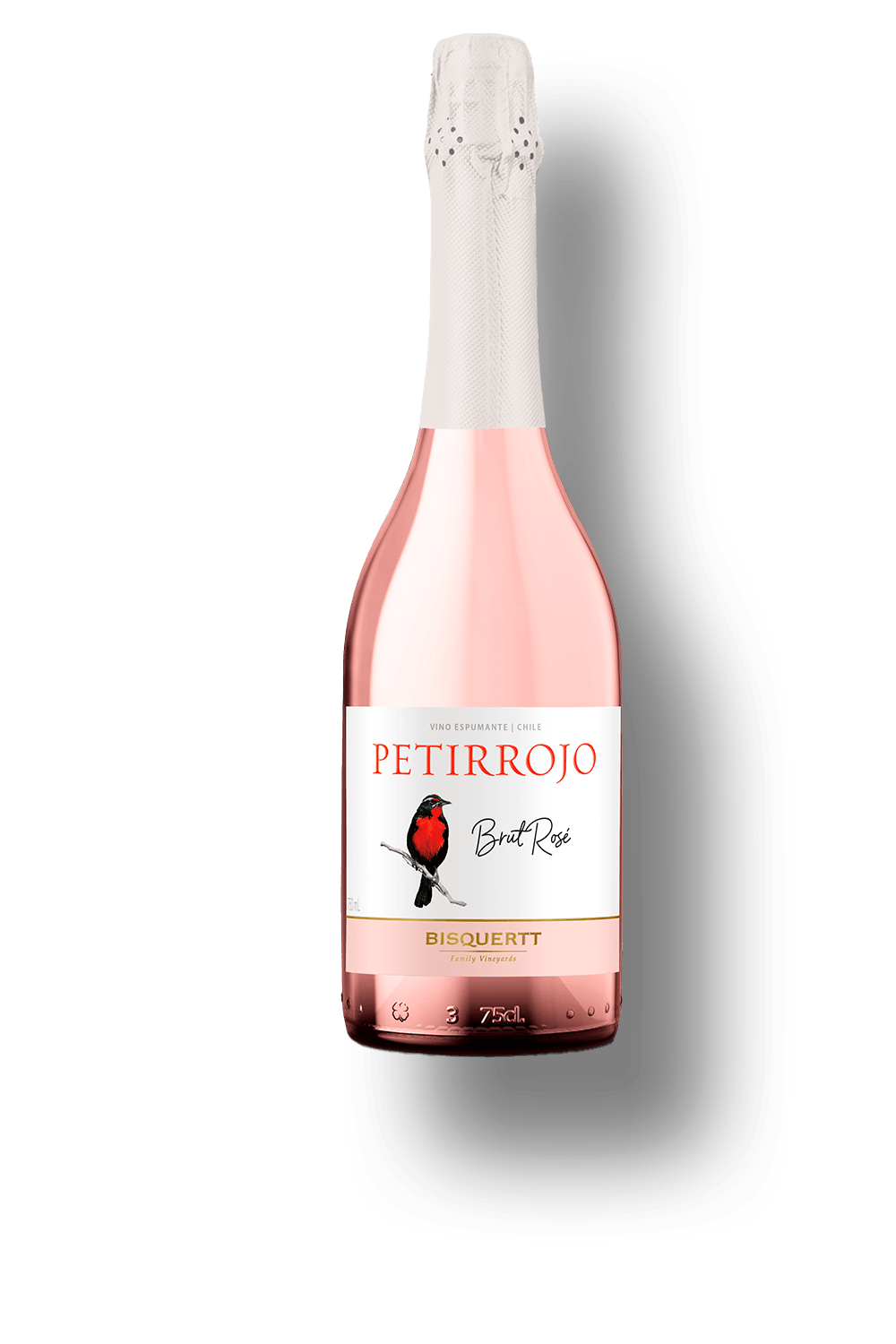 Espumante Bisquertt Family Vineyards Rosé Brut Chile Petirrojo Pinot Noir 750ml