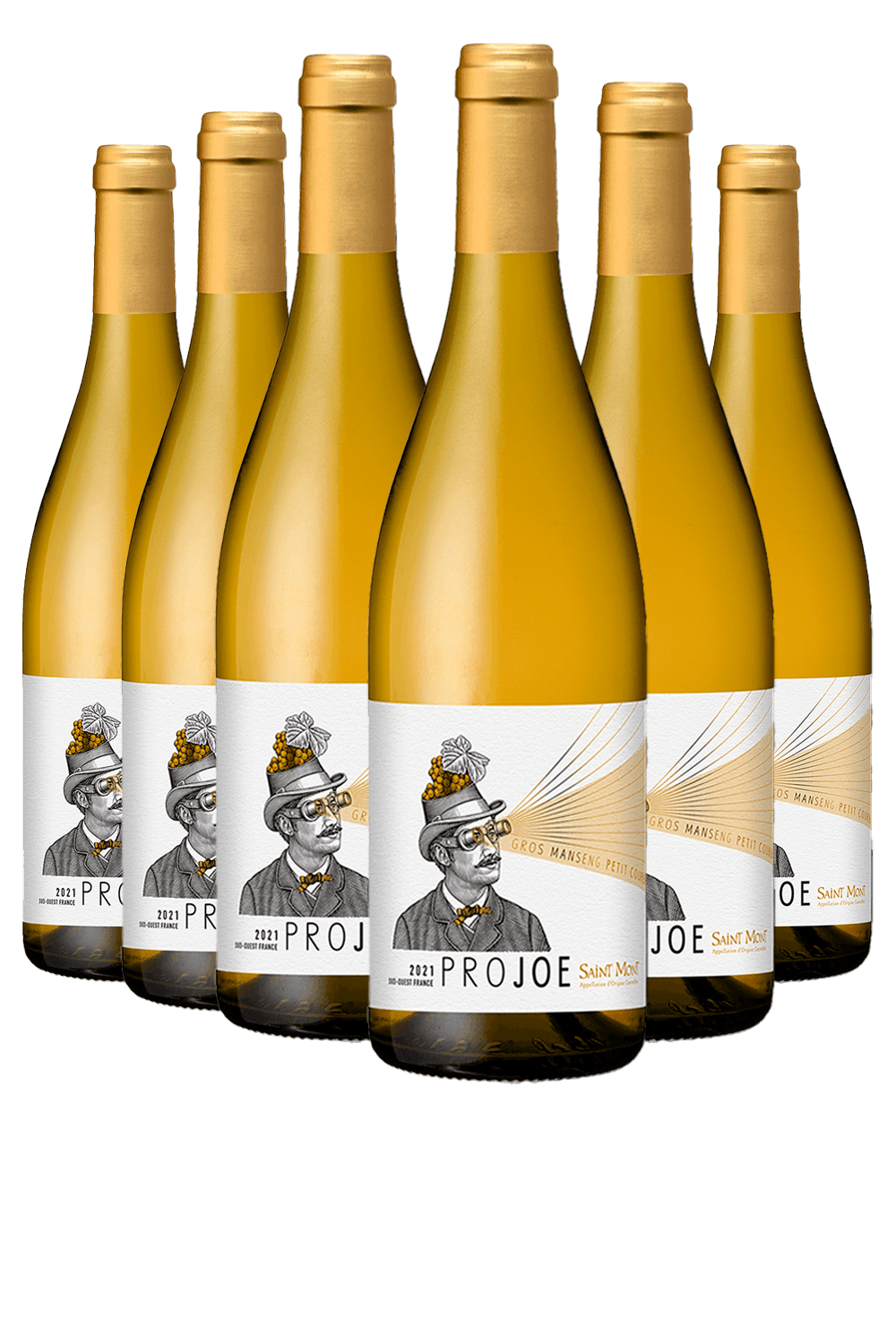 Vinho Jeff Carrel Branco Seco França Plaimont Gros Manseng, Petit Manseng 2021 750ml - 6 Unidades