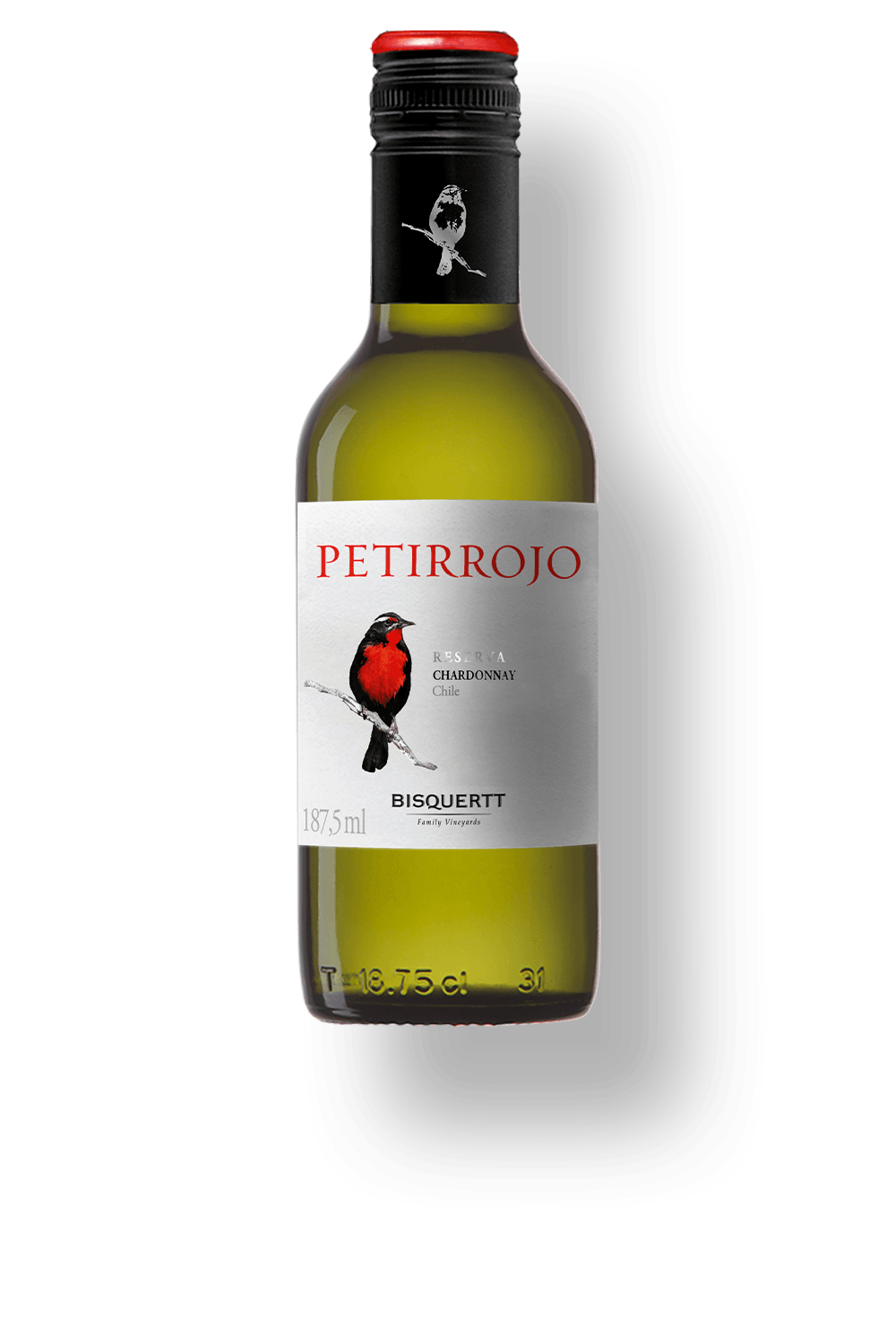 Vinho Bisquertt Family Vineyards Branco Seco Chile Petirrojo Reserva Chardonnay 2025 187ml